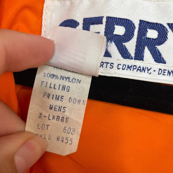 VTG Gerry Bright Orange Down Fill Mountain Work Jacket Men's XL Made in USA - Picture 10 of 13